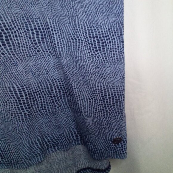 Michael Michael Kors Shirt Women S Short Sleeve Stretch Animal Print Blue Black - Picture 8 of 14